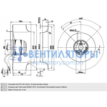 Вентилятор Ebmpapst R4E280-AD08-05 центробежный Вентилятор Ebmpapst R4E280-AD08-05 центробежный