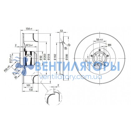 Вентилятор Ebmpapst R4E310-AT06-01 центробежный Вентилятор Ebmpapst R4E310-AT06-01 центробежный