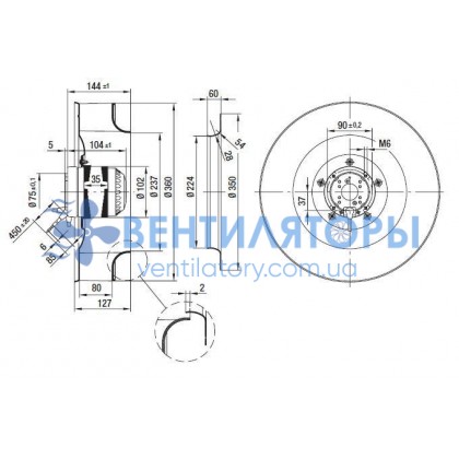 Вентилятор Ebmpapst R4E330-AA06-05 центробежный