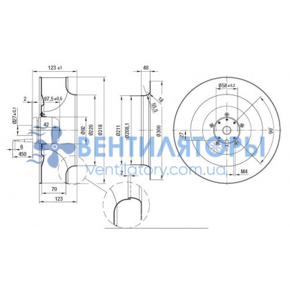 Вентилятор Ebmpapst R4D310-AR18-01 центробежный