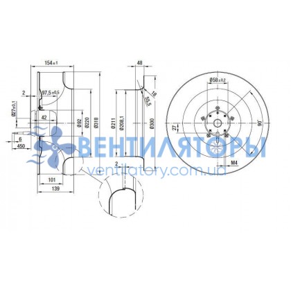 Вентилятор Ebmpapst R4D310-AS18-01 центробежный