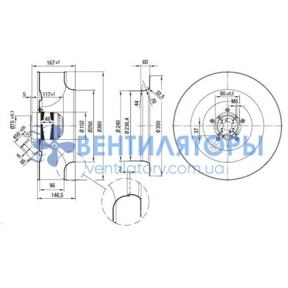 Вентилятор Ebmpapst R4D355-AH11-05 центробежный (снят с производства - Замена R3G355-RB03-03 на 220В)