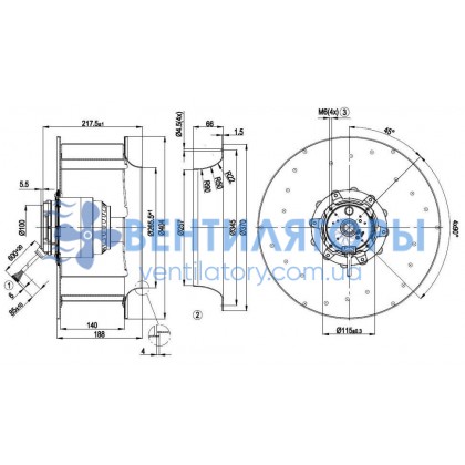 Вентилятор Ebmpapst R4D400-AD22-06 центробежный