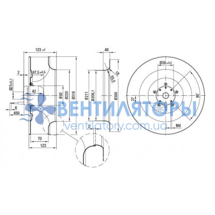 Вентилятор Ebmpapst R4E310-AR06-01 центробежный