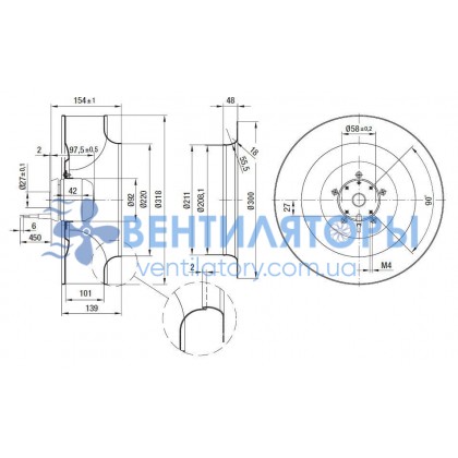 Вентилятор Ebmpapst R6E310-AJ04-01 центробежный