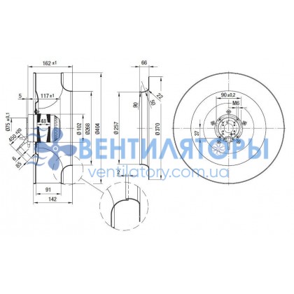 Вентилятор Ebmpapst R6E400-AA04-05 центробежный