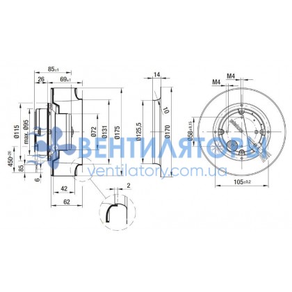 Вентилятор Ebmpapst R3G175-AF01-02 центробежный EC Вентилятор Ebmpapst R3G175-AF01-02 центробежный EC