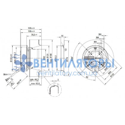 Вентилятор Ebmpapst R3G190-AF50-01 центробежный EC Вентилятор Ebmpapst R3G190-AF50-01 центробежный EC