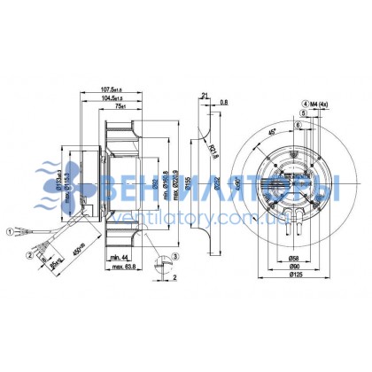 Вентилятор Ebmpapst R3G220-AE50-01 центробежный EC Вентилятор Ebmpapst R3G220-AE50-01 центробежный EC
