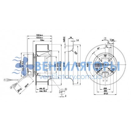 Вентилятор Ebmpapst R3G225-AH54-01 центробежный EC Вентилятор Ebmpapst R3G225-AH54-01 центробежный EC