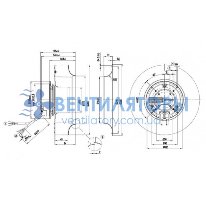 Вентилятор Ebmpapst R3G250-AH52-01 центробежный EC