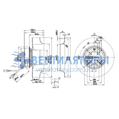 Вентилятор Ebmpapst R3G250-AM50-01 центробежный EC Вентилятор Ebmpapst R3G250-AM50-01 центробежный EC