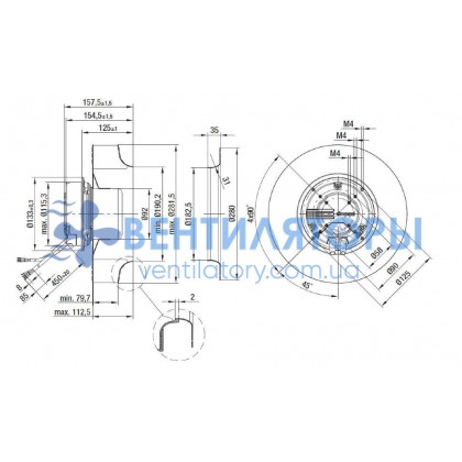 Вентилятор Ebmpapst R3G280-AA52-01 центробежный EC Вентилятор Ebmpapst R3G280-AA52-01 центробежный EC