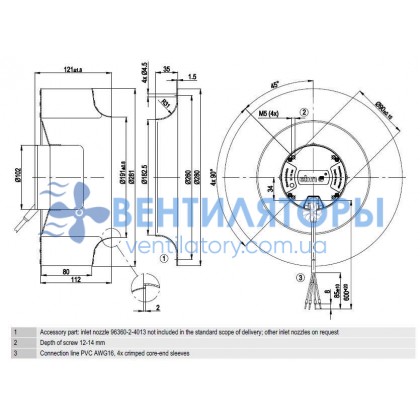 Вентилятор Ebmpapst R3G280-AC66-30 центробежный EC Вентилятор Ebmpapst R3G280-AC66-30 центробежный EC