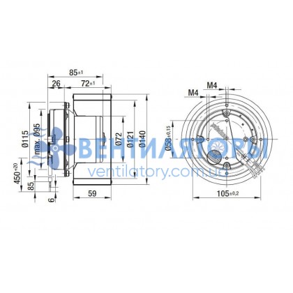 Вентилятор Ebmpapst R3G140-AV19-02 центробежный EC Вентилятор Ebmpapst R3G140-AV19-02 центробежный EC