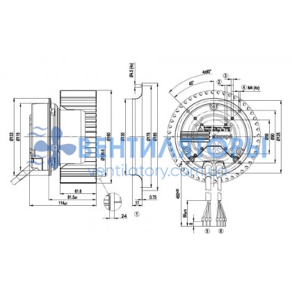 Вентилятор Ebmpapst R3G160-AD52-01 центробежный EC Вентилятор Ebmpapst R3G160-AD52-01 центробежный EC