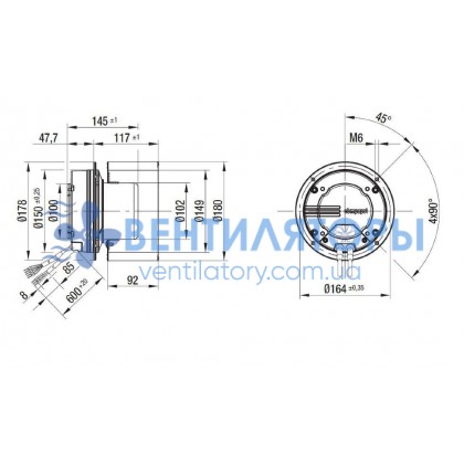 Вентилятор Ebmpapst R3G180-AA23-81 центробежный EC Вентилятор Ebmpapst R3G180-AA23-81 центробежный EC