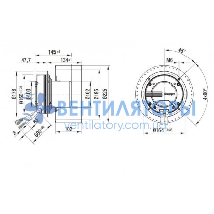 Вентилятор Ebmpapst R3G225-AD29-71 центробежный EC Вентилятор Ebmpapst R3G225-AD29-71 центробежный EC