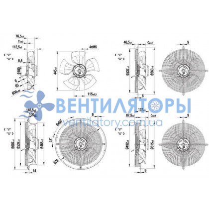 Вентилятор Ebmpapst A4D450-AU01-01 осевой