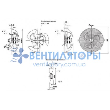 Вентилятор Ebmpapst A6E450-AF08-01 осевой