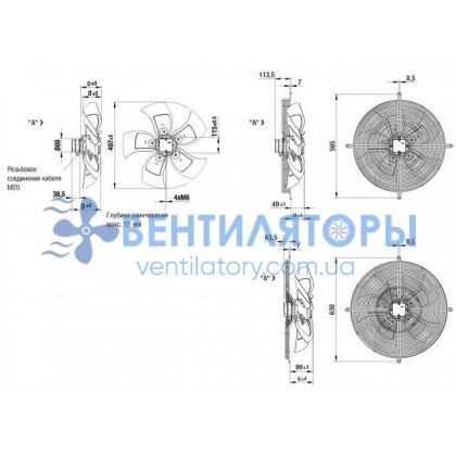 Вентилятор Ebmpapst A6D500-AG03-01 осевой