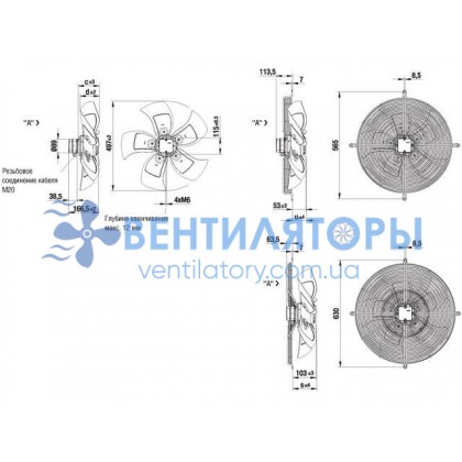 Вентилятор Ebmpapst A6E500-AS02-01 осевой