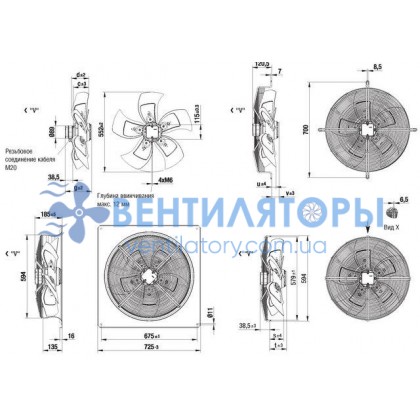 Вентилятор Ebmpapst S4D560-CB01-01 осевой Вентилятор Ebmpapst S4D560-CB01-01 осевой