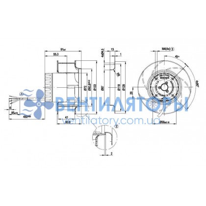 Вентилятор Ebmpapst R1G133-AA17-02 центробежный EC Вентилятор Ebmpapst R1G133-AA17-02 центробежный EC