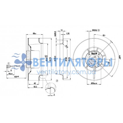 Вентилятор Ebmpapst R1G175-AB41-02 центробежный EC Вентилятор Ebmpapst R1G175-AB41-02 центробежный EC