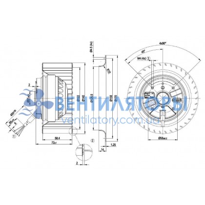 Вентилятор Ebmpapst R2E140-AE77-05 центробежный Вентилятор Ebmpapst R2E140-AE77-05 центробежный