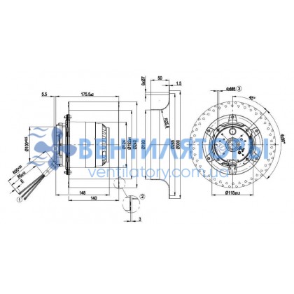 Вентилятор Ebmpapst R4D250-AC10-03 центробежный
