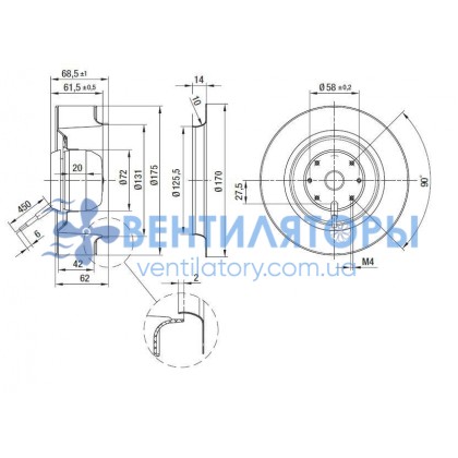 Вентилятор Ebmpapst R2E175-AC77-20 центробежный
