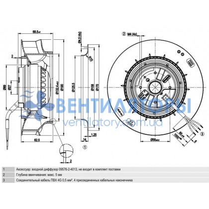 Вентилятор Ebmpapst R2E190-RA26-10центробежный
