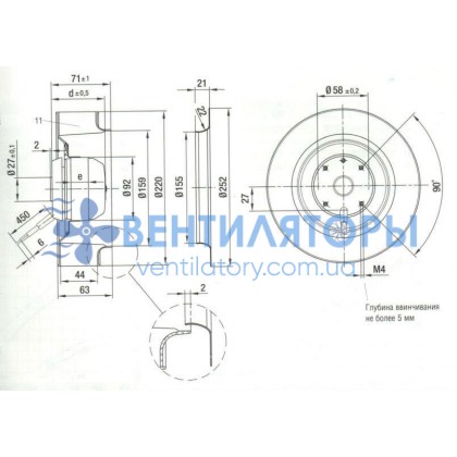 Вентилятор Ebmpapst  R2E220-RB06-01 центробежный