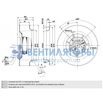 Вентилятор Ebmpapst  R2S175-AB56-01 центробежный