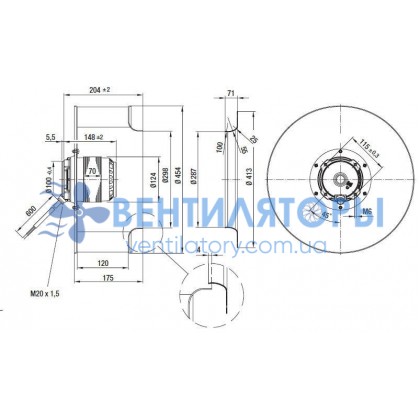 Вентилятор Ebmpapst R4D450-AD22-06 центробежный