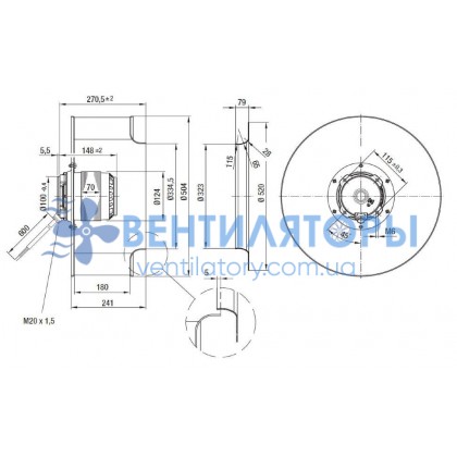 Вентилятор Ebmpapst R6E500-AB05-06 центробежный