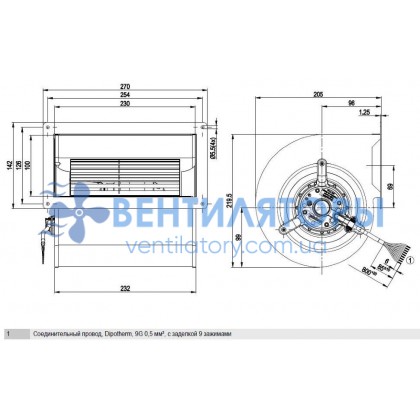Вентилятор Ebmpapst D2D146-AA24-23 центробежный