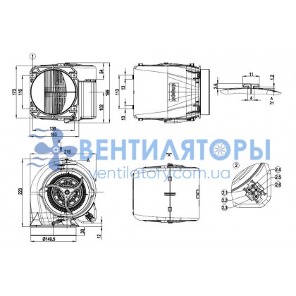 Вентилятор Ebmpapst D2E146-HT67-02 центробежный Вентилятор Ebmpapst D2E146-HT67-02 центробежный