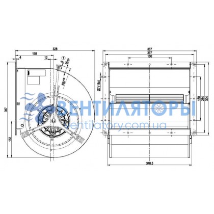 Вентилятор Ebmpapst D4D225-GH02-01 центробежный