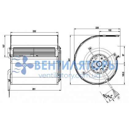 Вентилятор Ebmpapst D4E160-EG06-05 центробежный