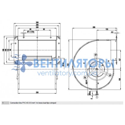 Вентилятор Ebmpapst D4E180-BA02-02 центробежный