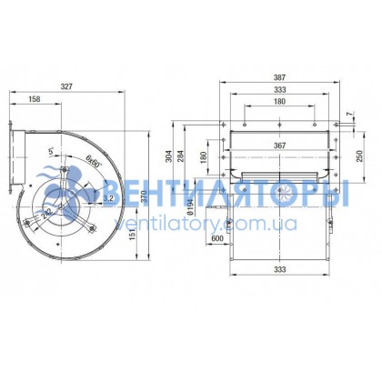 Вентилятор Ebmpapst D6E225-FB07-02 центробежный Вентилятор Ebmpapst D6E225-FB07-02 центробежный