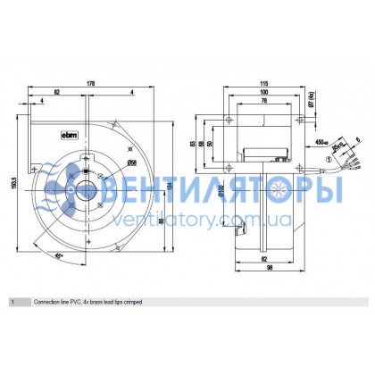 Вентилятор Ebmpapst G2E120-AR77-01 центробежный Вентилятор Ebmpapst G2E120-AR77-01 центробежный
