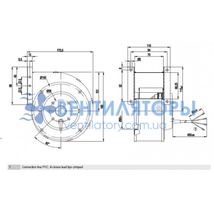 Вентилятор Ebmpapst G2E120-CR21-01 центробежный