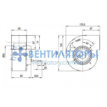 Вентилятор Ebmpapst G2E120-TD76-01 центробежный
