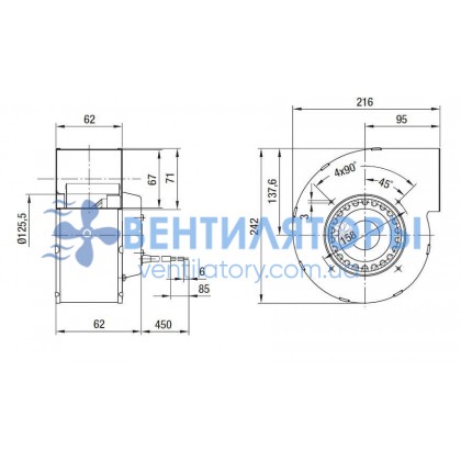 Вентилятор Ebmpapst G2E140-DI52-01 центробежный