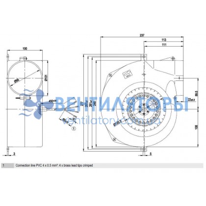 Вентилятор Ebmpapst G2E140-NS38-01 центробежный