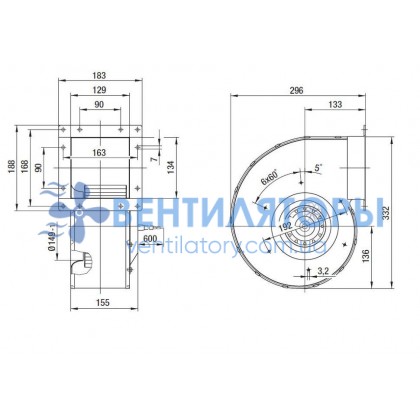 Вентилятор Ebmpapst G4D180-FF20-01 центробежный Вентилятор Ebmpapst G4D180-FF20-01 центробежный