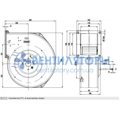 Вентилятор Ebmpapst G4E180-AB01-01 центробежный